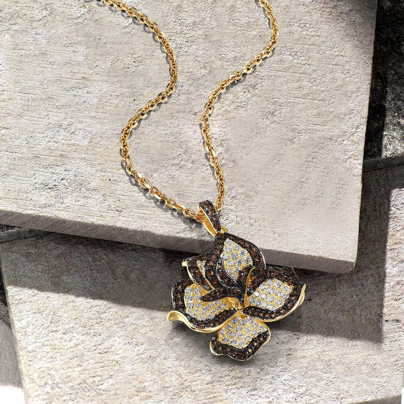 Santuzza Sterling Silver Gemstone Flower Pendant for Women - Image 2